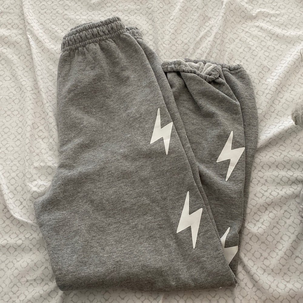 Gray Sweatpants with Lightning Bolts